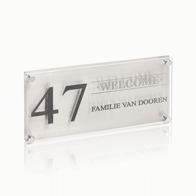 Naambord RVS – Plexiglas 30 x 15